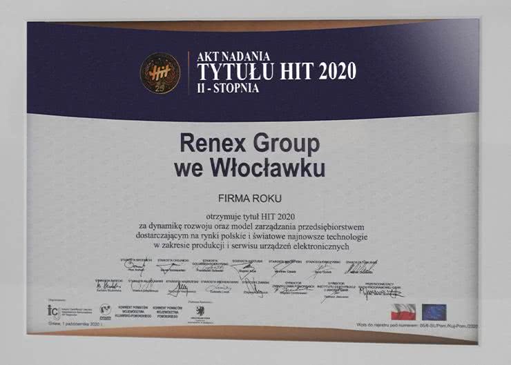 RENEX Group nagrodzona tytułem HIT 2020