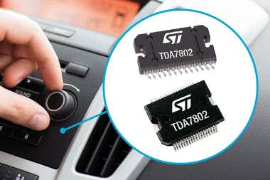 Poczwórny samochodowy wzmacniacz audio z wejściem I&sup2;S