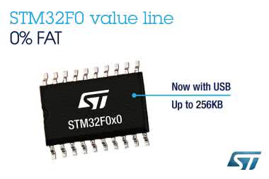 Nowe mikrokontrolery STM32F0 Value Line