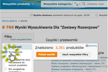 Udogodnienia w sklepie internetowym Farnell