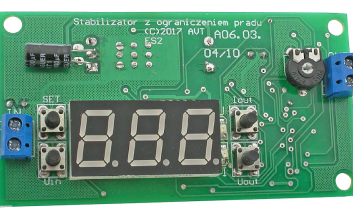 Stabilizator impulsowy 40 V/3 A z ograniczeniem prądu oraz miernikiem parametrów
