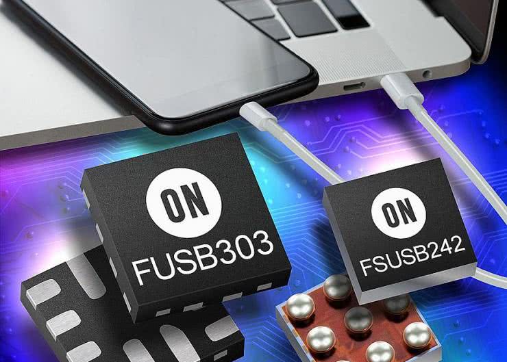 FUSB303, FUSB202BV i FSUSB242 - kontrolery i przełącznik USB-C 1.3