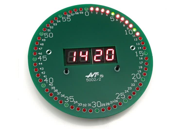Zegar cyfrowy z wyświetlaczem analogowym, AVT5002
