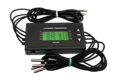 8-kanałowy termometr -55°C...+125°C z alarmem, AVT5489
