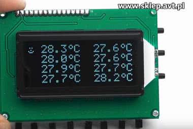 AVT5489 - 8-kanałowy termometr z alarmem i wyświetlaczem LCD