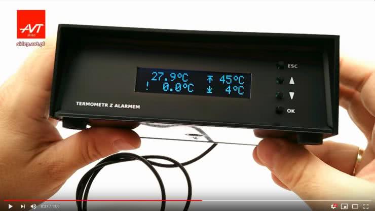AVT1830 - Sygnalizator temperatury do pieca CO. Termometr z alarmem