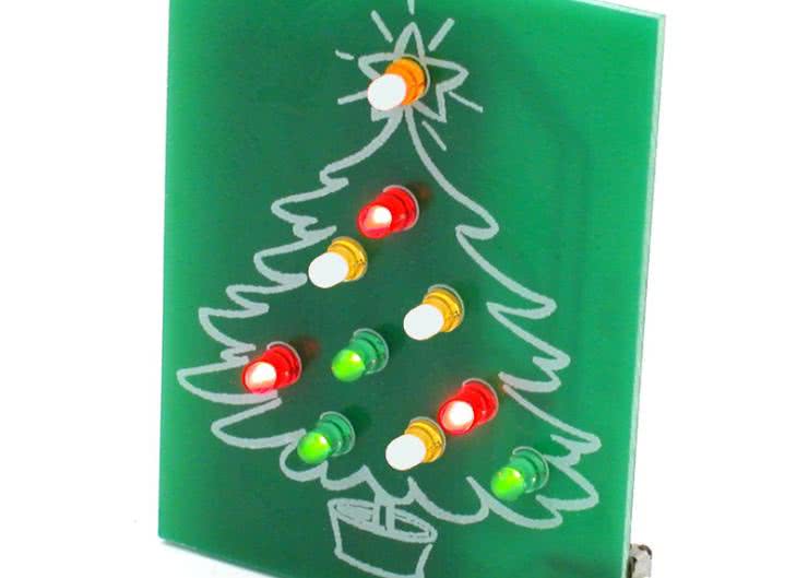 Miniaturowe świąteczne drzewko, chionka LED, AVT1717