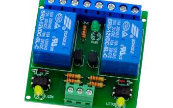 Dwukanałowy, optoizolowany moduł przekaźnikowy