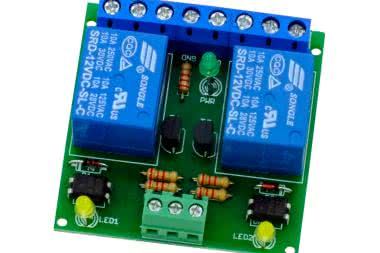 Dwukanałowy, optoizolowany moduł przekaźnikowy