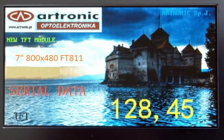 Nowy moduł wyświetlacza dotykowego na bazie układów FT811 i FT5446