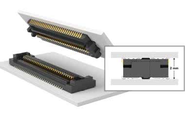Złącza płytka–płytka o wysokości 2 mm i przepustowości 28 Gbps
