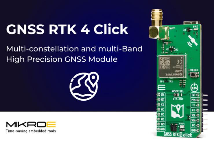 Płytka rozszerzająca GNSS RTK 4 Click do systemów nawigacyjnych z obsługą RTK