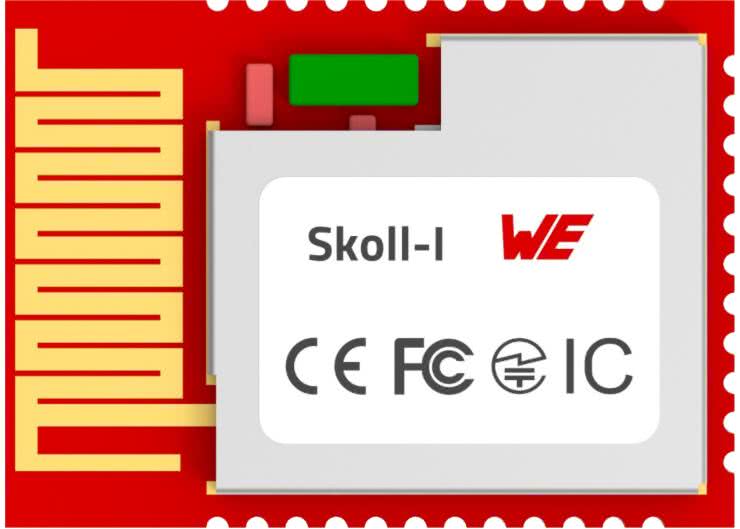 Moduł komunikacyjny Bluetooth/Bluetooth LE 5.4 o wymiarach 16,6 × 12 × 1,7 mm