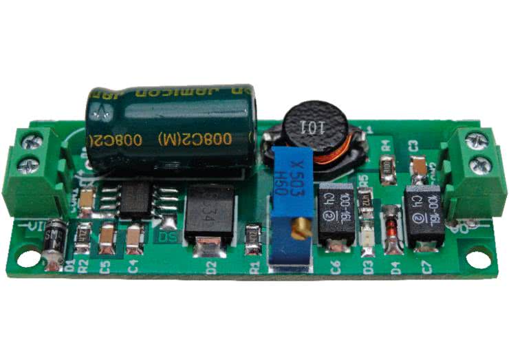 Miniaturowy, regulowany stabilizator impulsowy