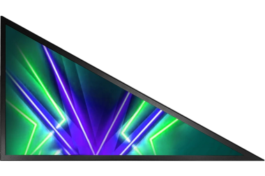 Trójkątny wyświetlacz LCD-TFT o rozdzielczości 1920×1080 px i jasności 1000 cd/m²