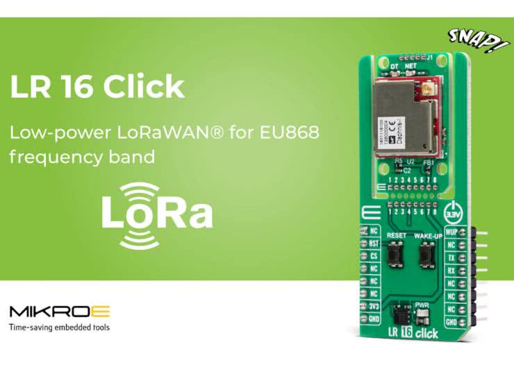 Moduł komunikacyjny mikroBUS na pasmo 868 MHz zgodny ze specyfikacją LoRaWAN 1.0.4
